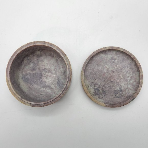 Vintage Merry Go Round Carousel Horse Soapstone Trinket Box Hand Painted India - Picture 2 of 5